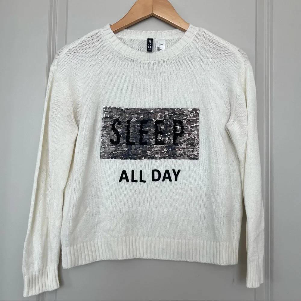 Reversible Sequin Sleigh All Day Christmas Sweater - Picture 2 of 5